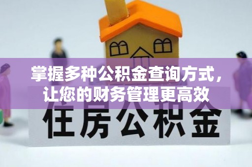 金阳掌握多种公积金查询方式，让您的财务管理更高效