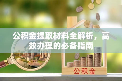 金阳公积金提取材料全解析，高效办理的必备指南
