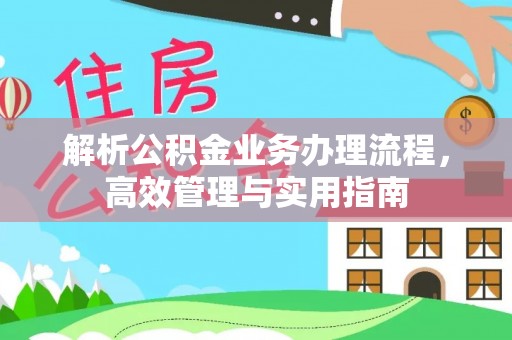 金阳解析公积金业务办理流程，高效管理与实用指南